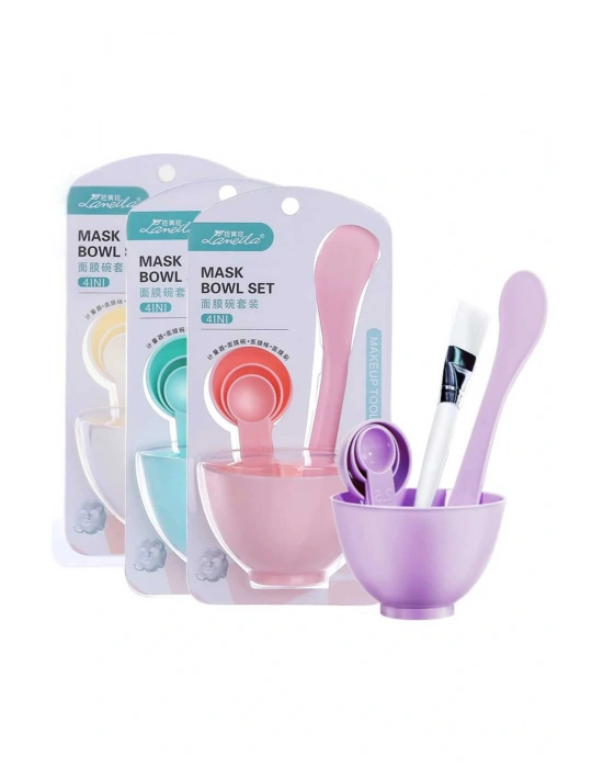Yüz Maskesi Kasesi, Fırçası ve Ölçü Kaşığı Seti