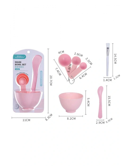 Yüz Maskesi Kasesi, Fırçası ve Ölçü Kaşığı Seti