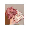 2 Adet Kırmızı-Beyaz Concept Scrunchie Toka Ekose Desen Simit Toka
