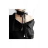Vintage Çok Amaçlı Siyah Dantel Choker Fular Kolye
