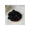 Vintage Siyah Saten Scrunchie Toka