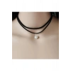 Vintage Inci Sallantılı Süet Choker Kolye