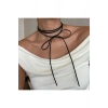 Vintage Siyah Süet Choker Kolye