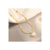 Kadın Gold Renk İnci Love Kolye