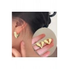 Kadın  Kalp Model Gold Küpe