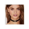 Vintage Halkalı Deri Choker Kolye