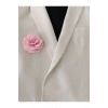 Vintage Pembe Saten Gül Broş Yaka İğnesi