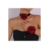 Vintage 8 Cm Gül Choker Ve Bileklik Seti