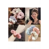 Vintage 3 Adet Peluş Scrunchie Toka Lastikli Peluş Toka