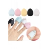 4 Adet Parmak Makyaj Süngeri Mini Puf Kapatıcı Ve Pudra Süngeri