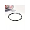 Vintage Çift Kat Deri Choker Kolye (Siyah)