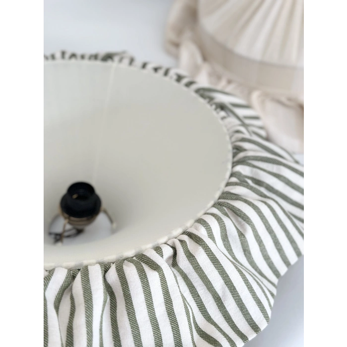 Haki Çizgili Keten Tavan Aydınlatması