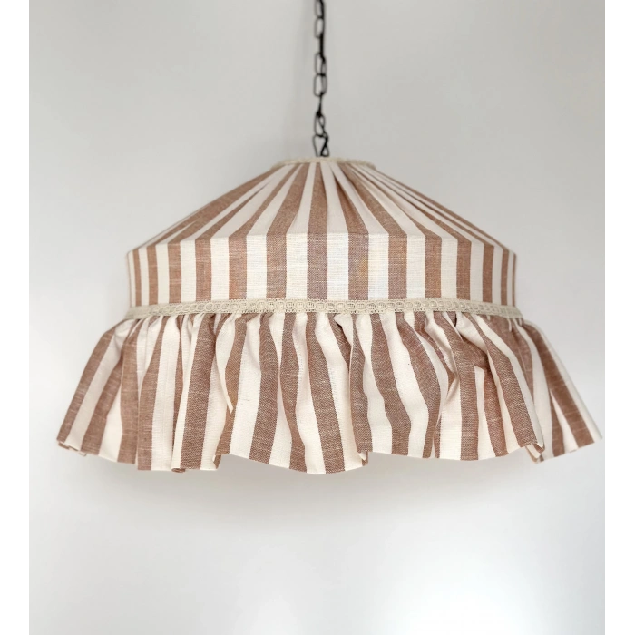 Kiremit Çizgili Keten Tavan Aydınlatması