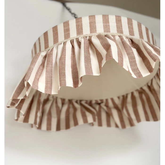 Kiremit Çizgili Keten Tavan Aydınlatması