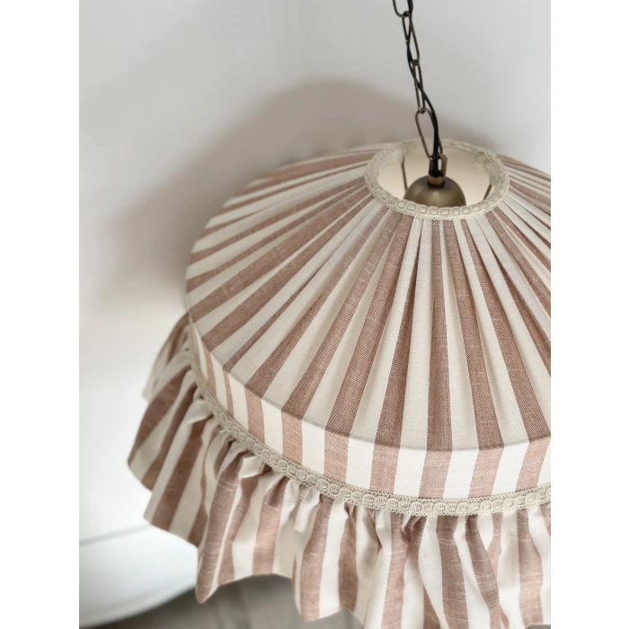 Kiremit Çizgili Keten Tavan Aydınlatması