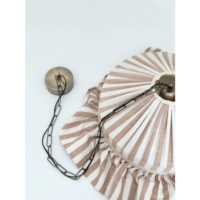 Kiremit Çizgili Keten Tavan Aydınlatması