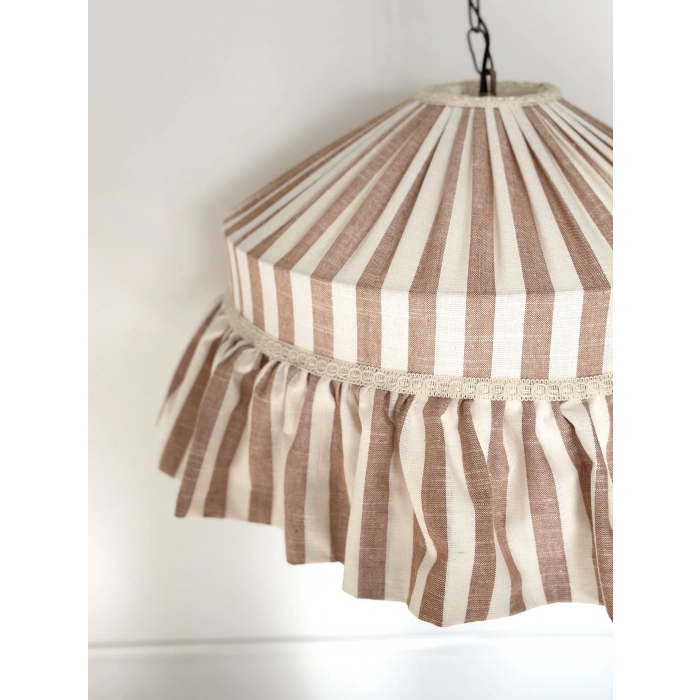 Kiremit Çizgili Keten Tavan Aydınlatması