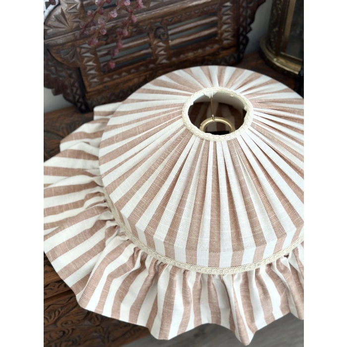 Kiremit Çizgili Keten Tavan Aydınlatması