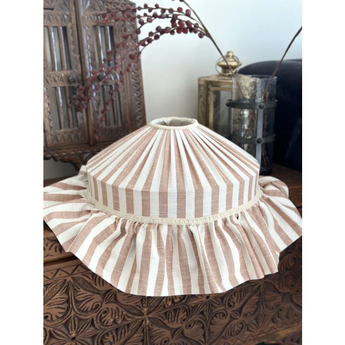 Kiremit Çizgili Keten Tavan Aydınlatması