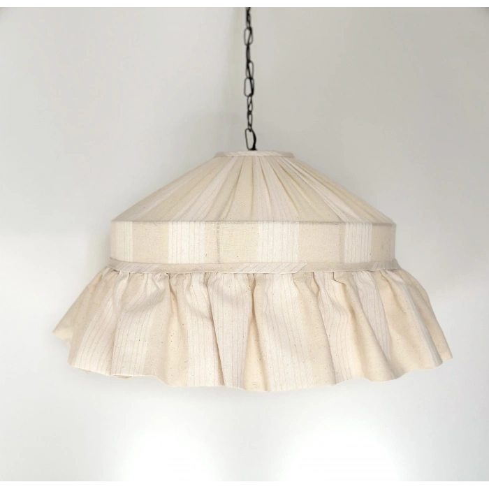 Çizgili Keten Tavan Aydınlatması