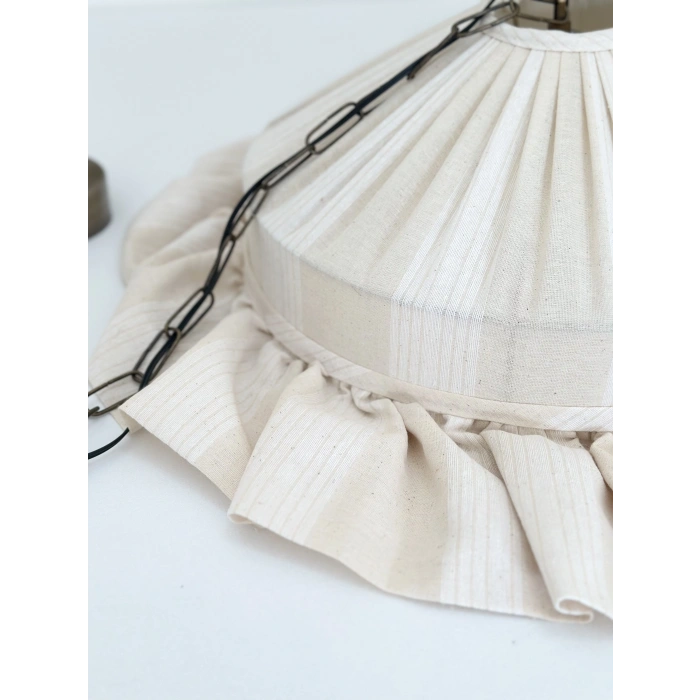 Çizgili Keten Tavan Aydınlatması