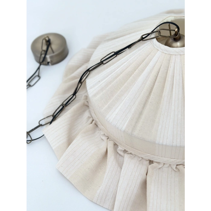 Çizgili Keten Tavan Aydınlatması