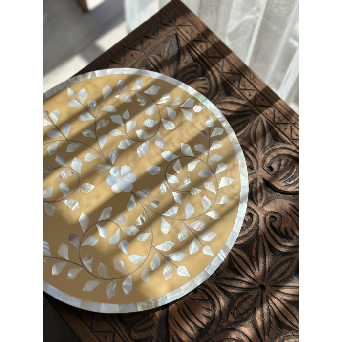 Butter Shiraz Sedef Kakma Kahve Sehpası