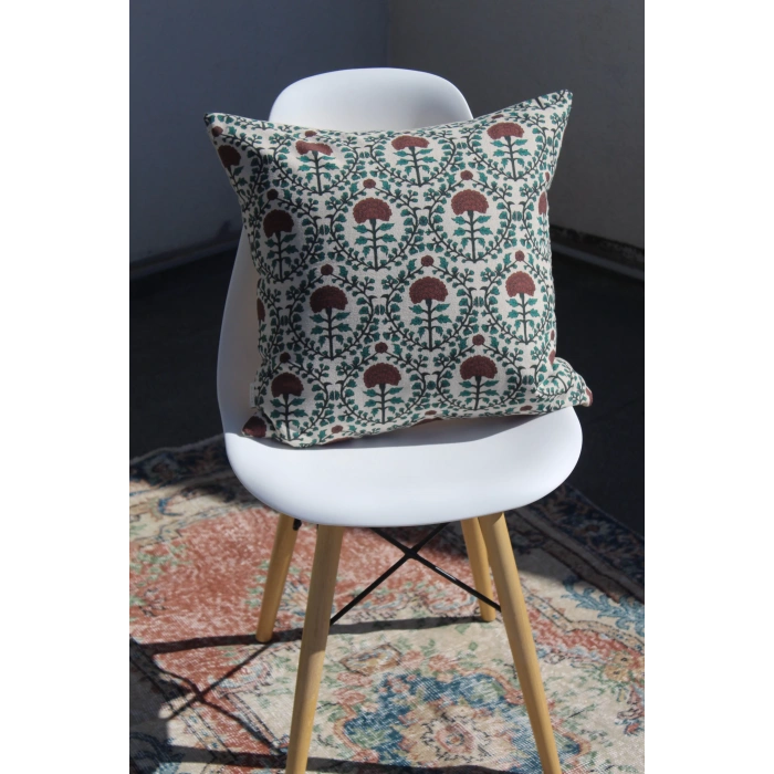 Hatai Keten Kırlent Kılıfı