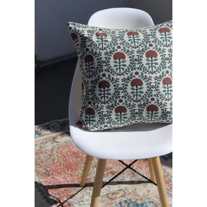 Hatai Keten Kırlent Kılıfı