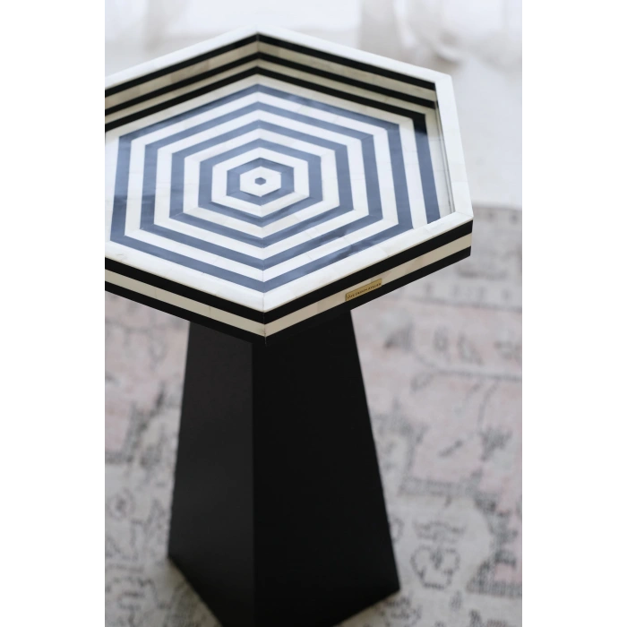 Hexagon Bone Inlay Sehpa