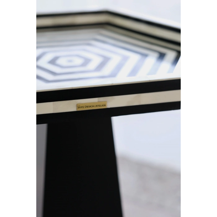 Hexagon Bone Inlay Sehpa