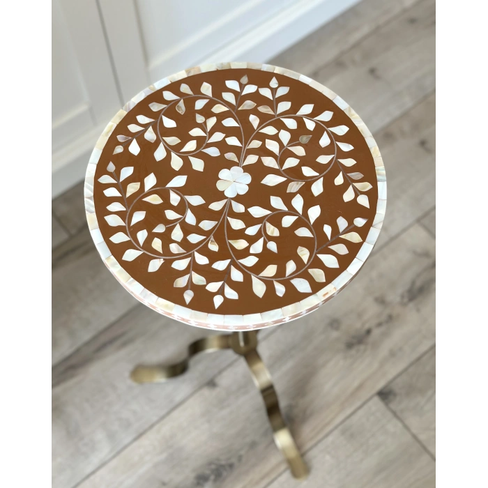 Kahve Shiraz Sedef Kakma Kahve Sehpası