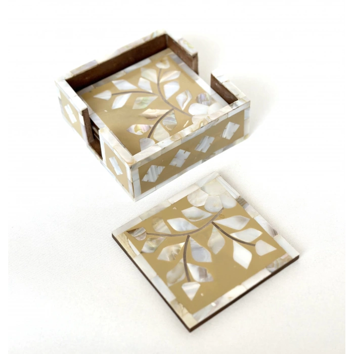 Pira Coaster Set Bej