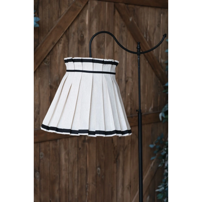 Pleated Siyah Biye Keten Başlık