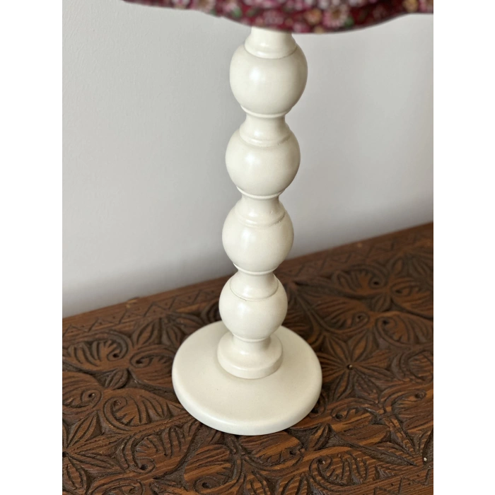 Venice Ahşap Abajur Krem