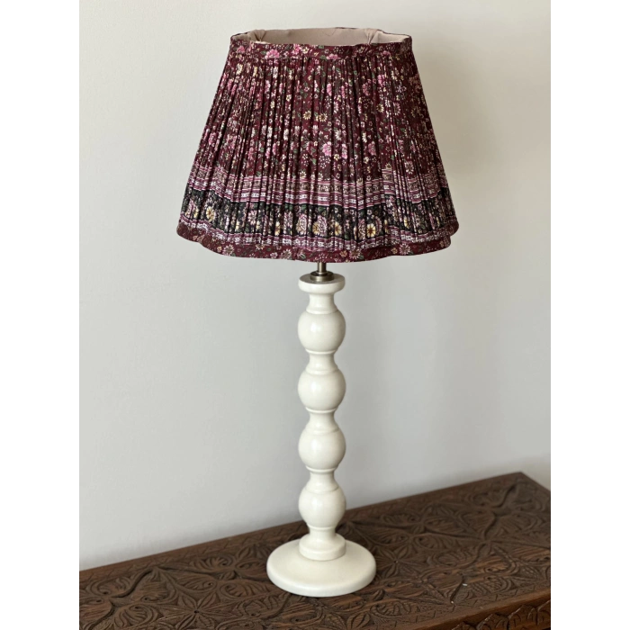 Venice Ahşap Abajur Krem