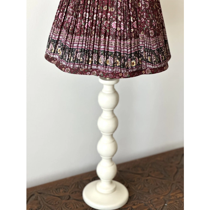 Venice Ahşap Abajur Krem