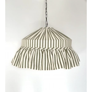 Haki Çizgili Keten Tavan Aydınlatması