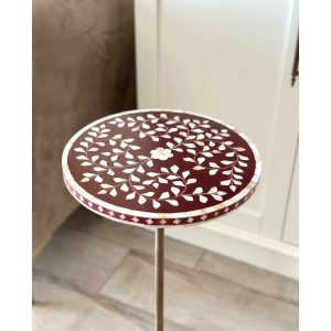 Bordo Shiraz Sedef Kakma Kahve Sehpası