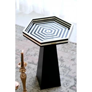 Hexagon Bone Inlay Sehpa