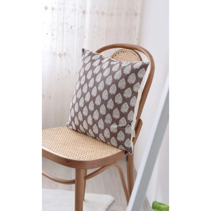 Acı Kahve Tashni Keten Kırlent Kılıfı