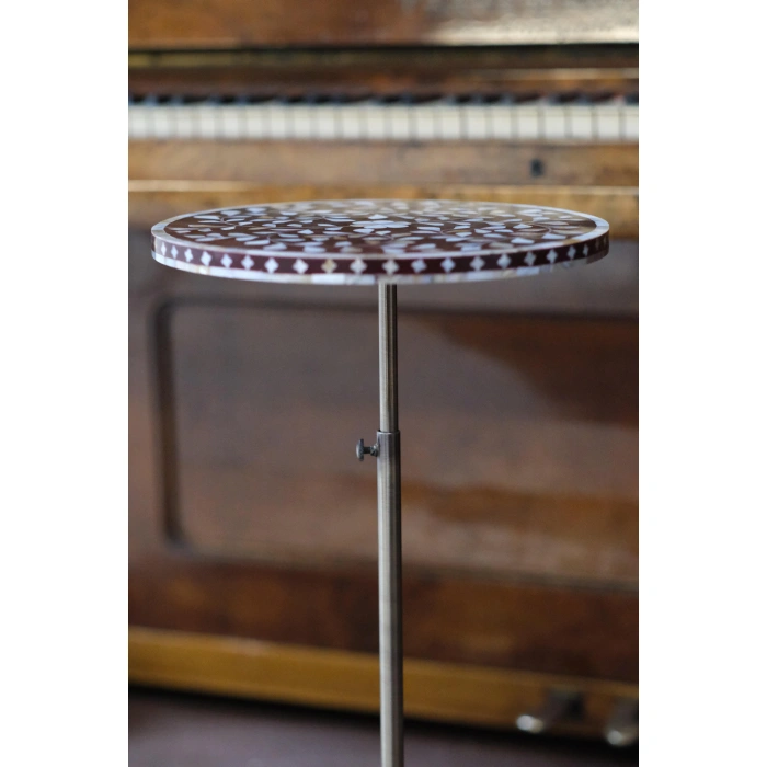 Beyaz Shiraz Sedef Kakma Kahve Sehpası