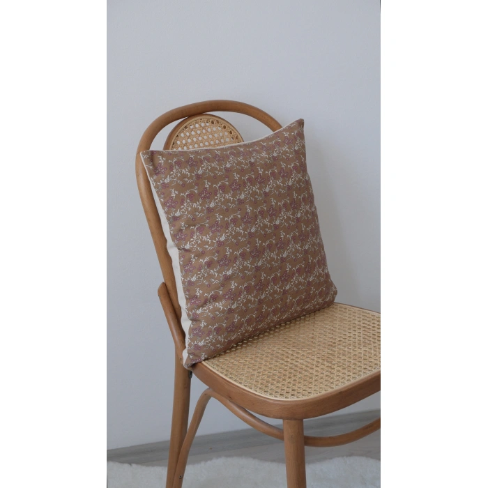 Tarçın Tanin Keten Kırlent Kılıfı