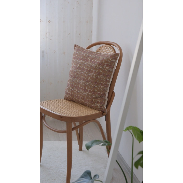 Tarçın Tanin Keten Kırlent Kılıfı