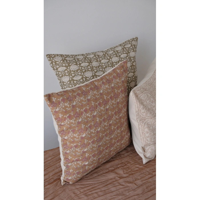 Tarçın Tanin Keten Kırlent Kılıfı