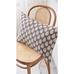 Acı Kahve Tashni Keten Kırlent Kılıfı