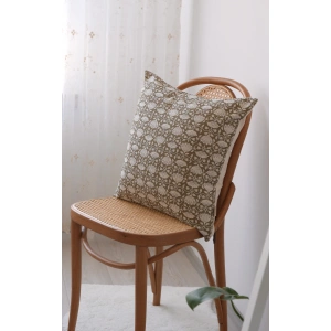 Haki Nakshi Keten Kırlent Kılıfı