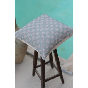 Mavi Tashni Keten Kırlent Kılıfı