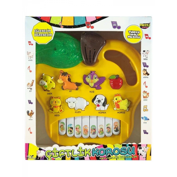 PRESTİJ PR-23 KUTULU HAYVANLI PİLLİ ELMALI PİYANO