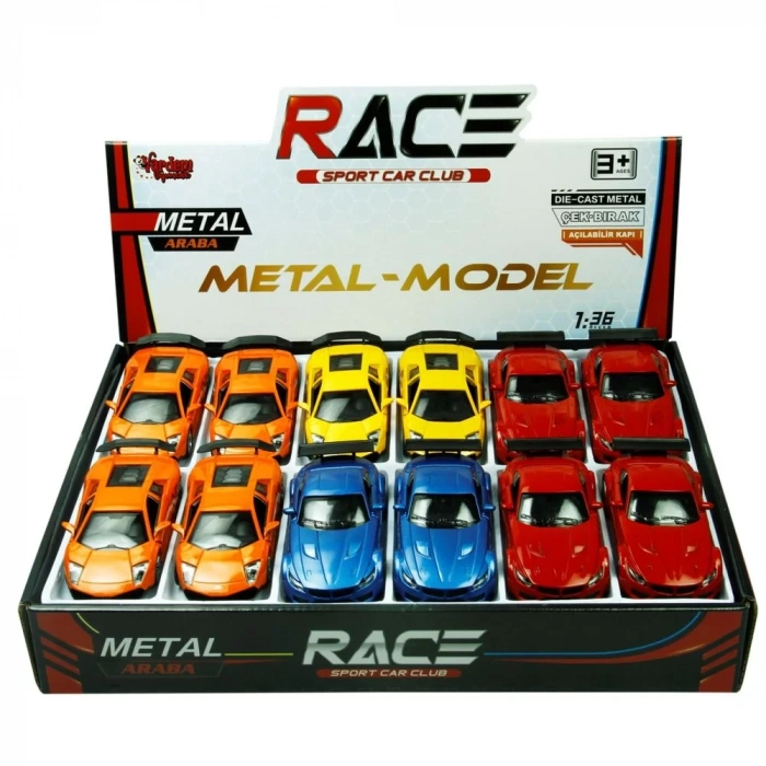 VARDEM TIN-80133-12 ÇEKBIRAK 1:36 DIE CAST SPOR ARABA (72)